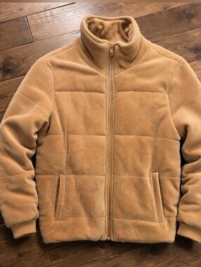 Altar'd State Corduroy Quilted Jacket Crop Full Zip High Neck Rust Orange Small